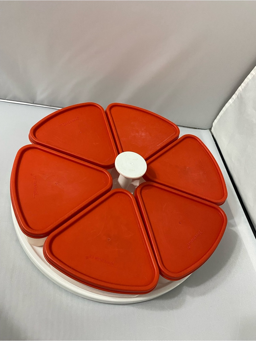 Tupperware Red 6-Segment Rotating Food Storage Carousel - Picture 6 of 16